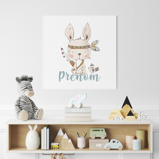 Póster para niños - Infantil personalizado - Conejo Indio