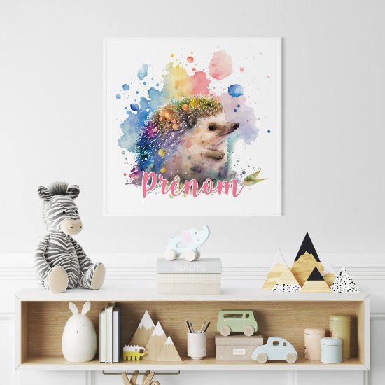 Póster para niños - Infantil personalizado - Erizo colorido
