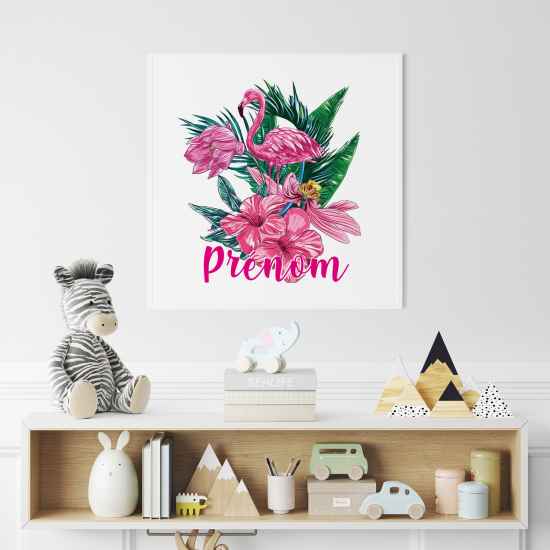 Póster para niños - Infantil personalizado - Flamenco Rosa