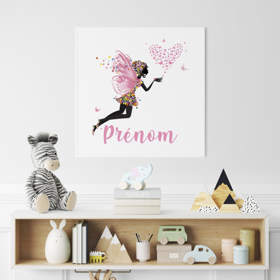 Póster para niños - Infantil personalizado - Hada corazón