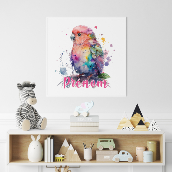 Póster para niños - Infantil personalizado - Loro colorido