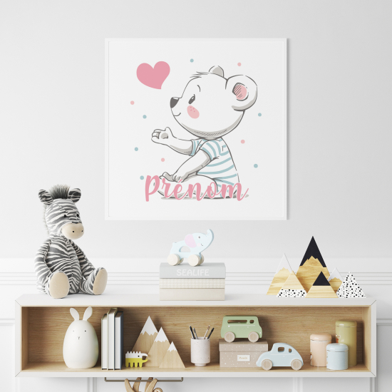Póster para niños - Infantil personalizado - Osito corazón