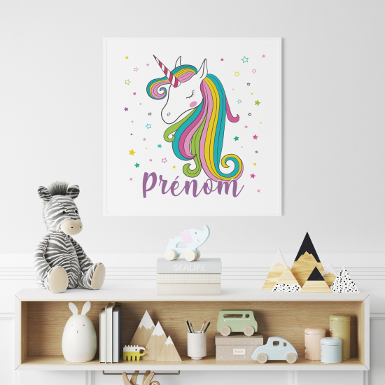 Póster para niños - Infantil personalizado - Unicornio