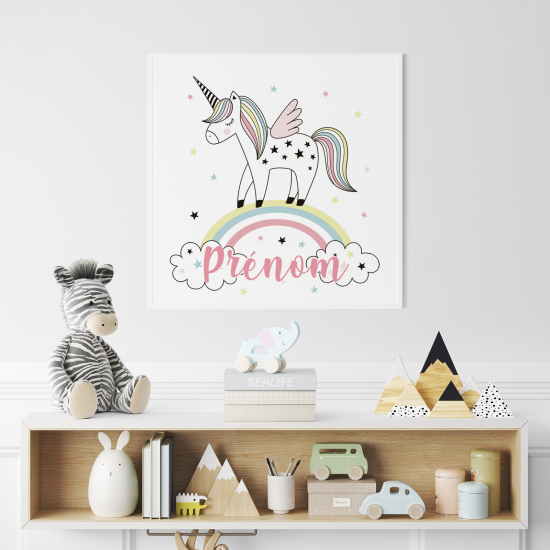Póster para niños - Infantil personalizado - Unicornio arcoíris