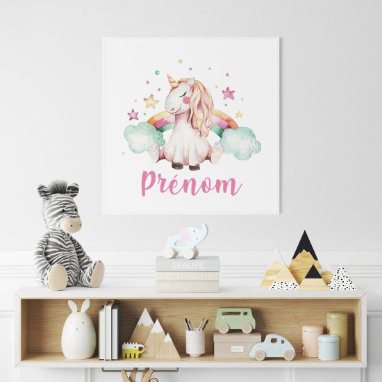 Póster para niños - Infantil personalizado - Unicornio arcoíris