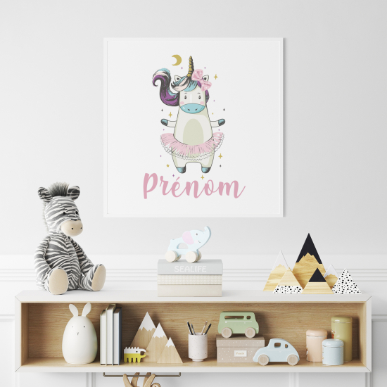 Póster para niños - Infantil personalizado - Unicornio Bailarina