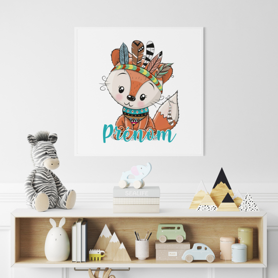 Póster para niños - Infantil personalizado - Zorro Indio