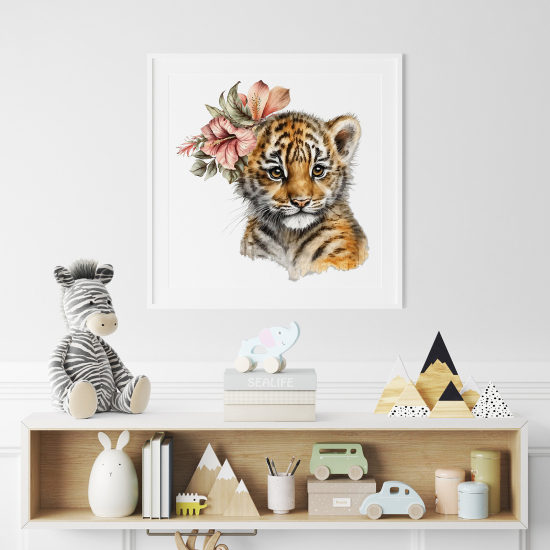 Póster para niños - Infantil - Tigreau flores
