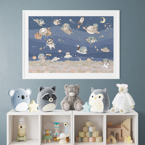 Pósters para niños - Infantil - Animales astronautas