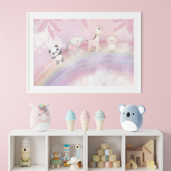 Pósters para niños - Infantil - Animales en el arcoíris