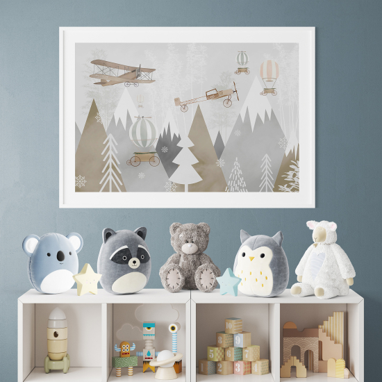 Pósters para niños - Infantil - Aviones montañas