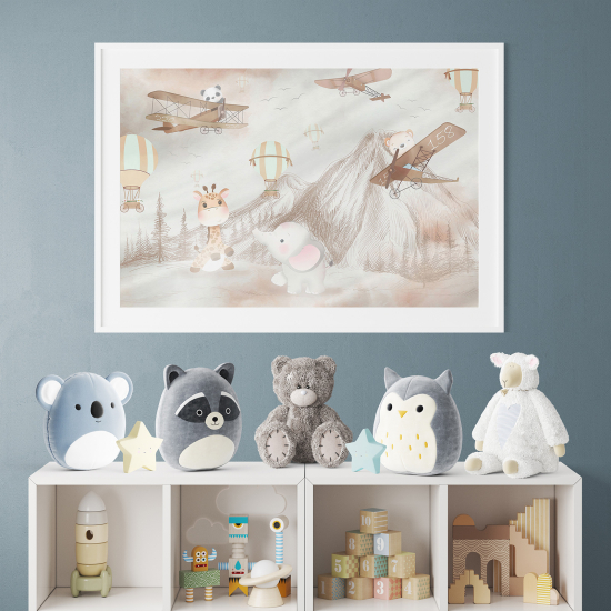 Pósters para niños - Infantil - Aviones y animales