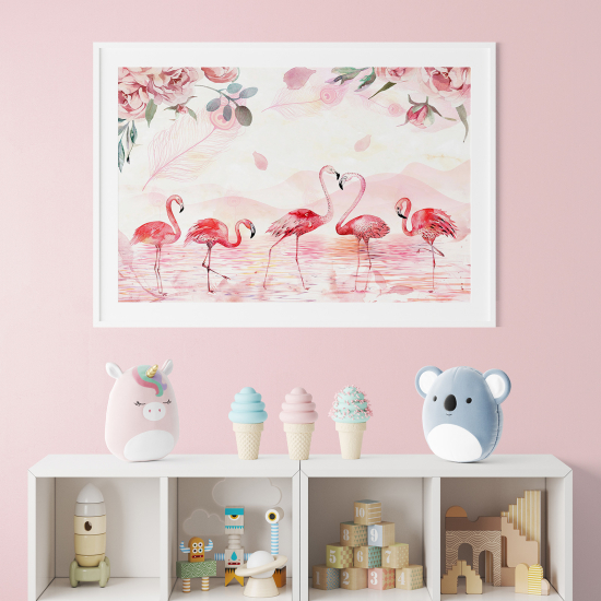 Pósters para niños - Infantil - Flamencos rosas