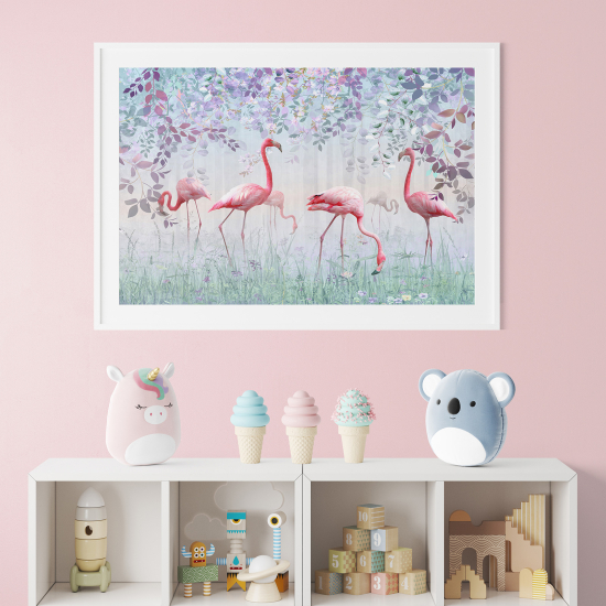Pósters para niños - Infantil - Flamencos rosas