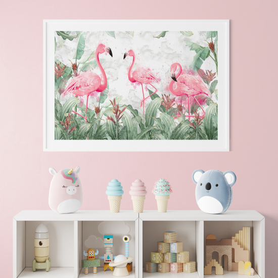 Pósters para niños - Infantil - Flamencos rosas