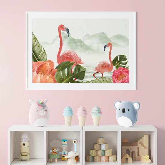 Pósters para niños - Infantil - Flamencos rosas