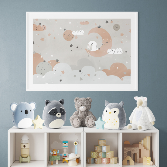 Pósters para niños - Infantil - Nubes luna