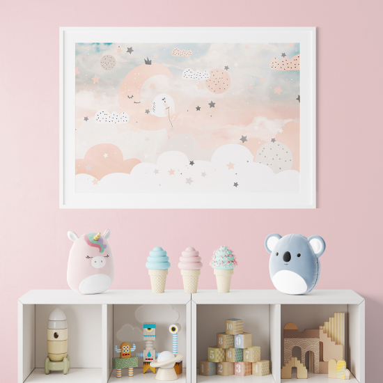 Pósters para niños - Infantil - Nubes luna