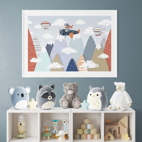 Pósters para niños - Infantil - Paisaje Avión