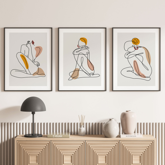 Pósters trípticos - Mujeres Abstracto