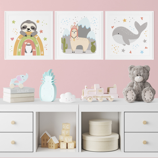 Pósters trípticos para niños - Infantil personalizado - Animales