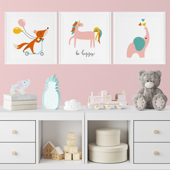 Pósters trípticos para niños - Infantil personalizado - Animales