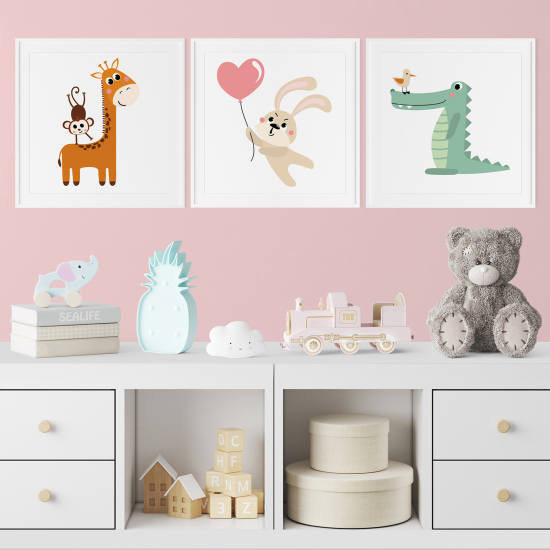 Pósters trípticos para niños - Infantil personalizado - Animales