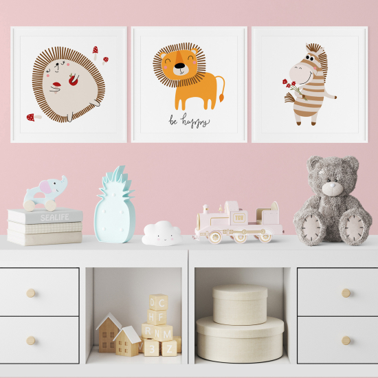 Pósters trípticos para niños - Infantil personalizado - Animales