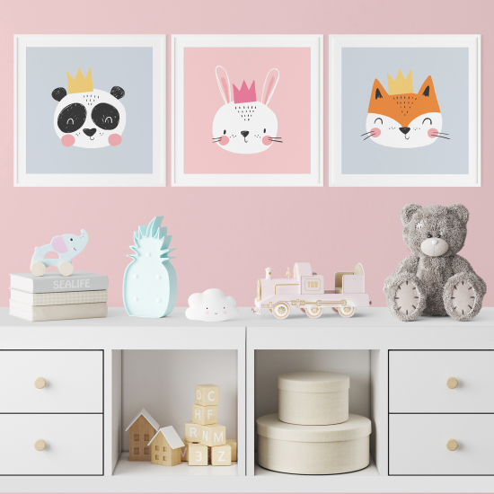Pósters trípticos para niños - Infantil personalizado - Animales Reyes