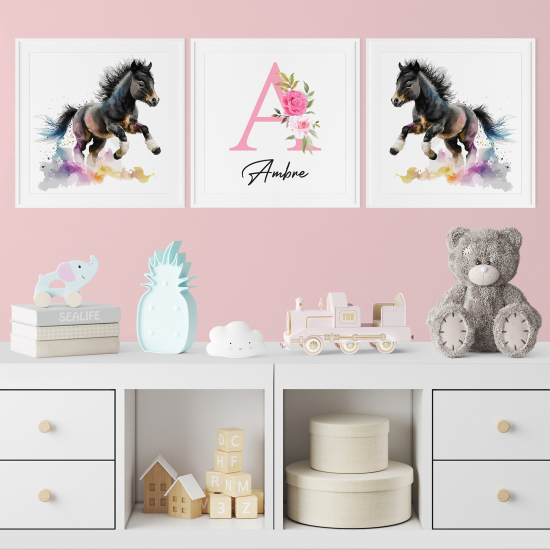 Pósters trípticos para niños - Infantil personalizado - Potros
