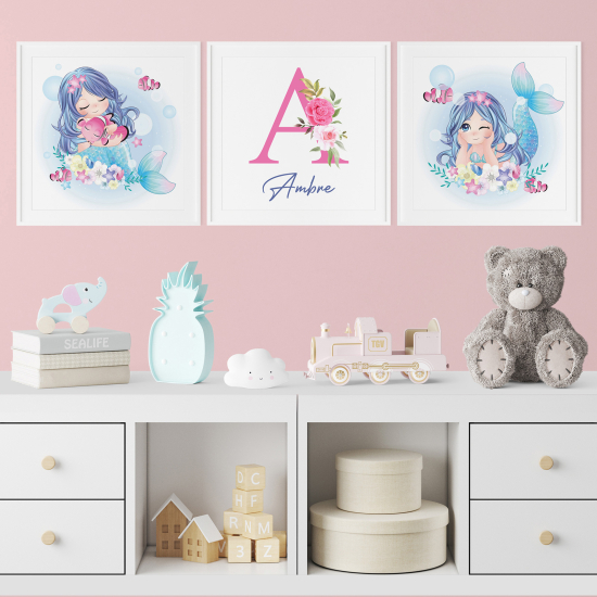 Pósters trípticos para niños - Infantil personalizado - Sirenas