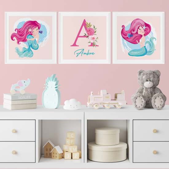 Pósters trípticos para niños - Infantil personalizado - Sirenas