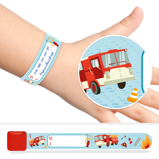 Pulsera de identificacion para niños - bomberos