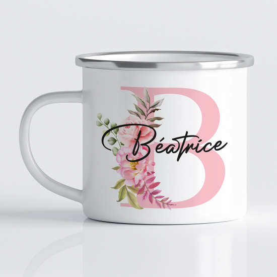 Taza esmaltada personalizada - Letra B