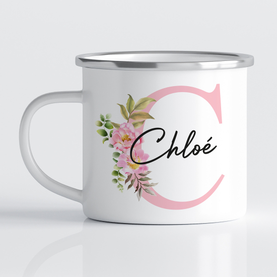 Taza esmaltada personalizada - Letra C