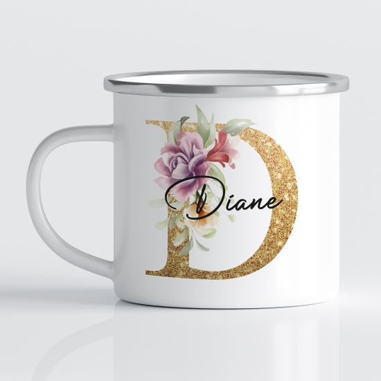 Taza esmaltada personalizada - Letra D