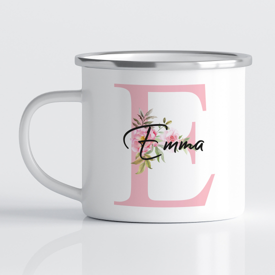 Taza esmaltada personalizada - Letra E