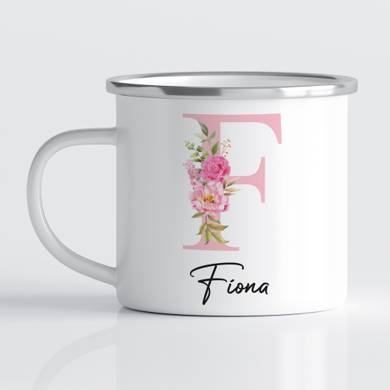 Taza esmaltada personalizada - Letra F