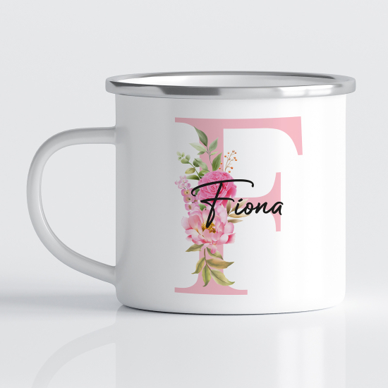Taza esmaltada personalizada - Letra F