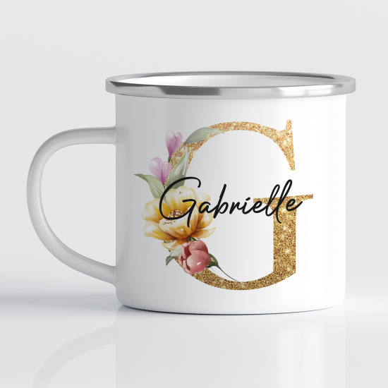 Taza esmaltada personalizada - Letra G