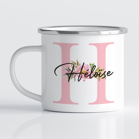 Taza esmaltada personalizada - Letra H