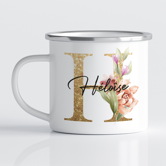 Taza esmaltada personalizada - Letra H