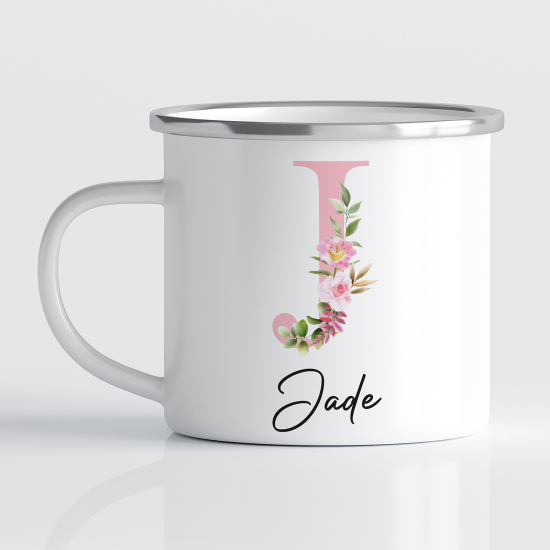 Taza esmaltada personalizada - Letra J
