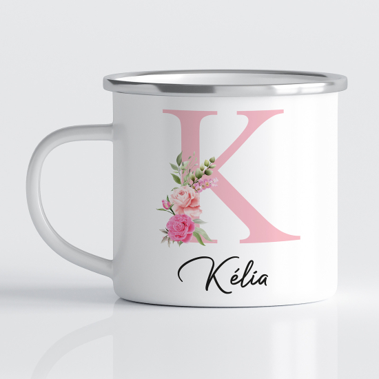 Taza esmaltada personalizada - Letra K