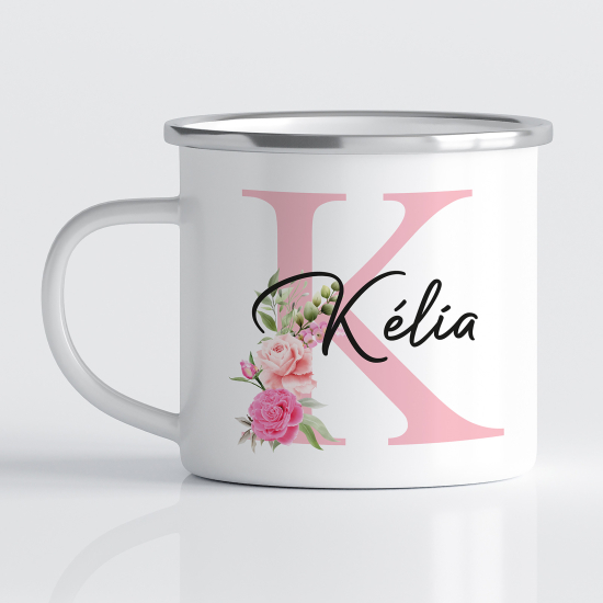 Taza esmaltada personalizada - Letra K