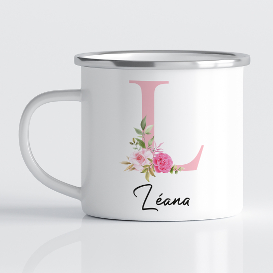 Taza esmaltada personalizada - Letra L