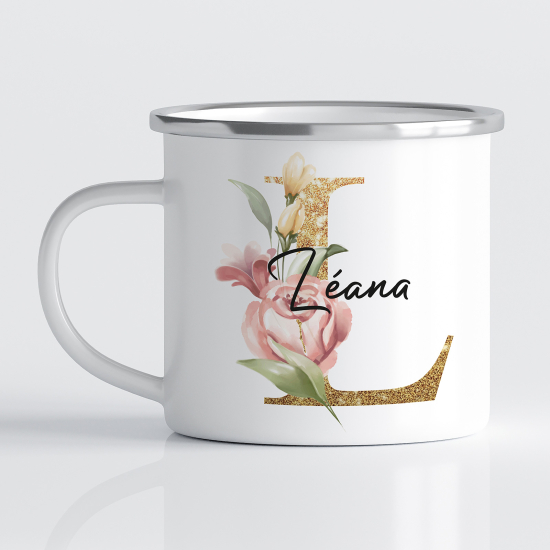Taza esmaltada personalizada - Letra L