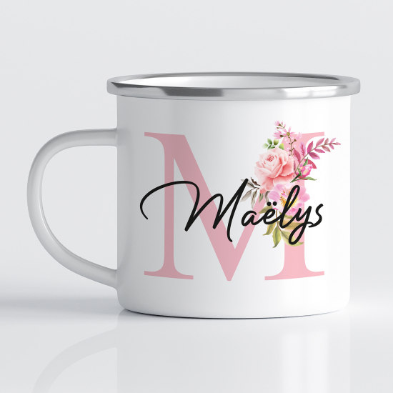 Taza esmaltada personalizada - Letra M