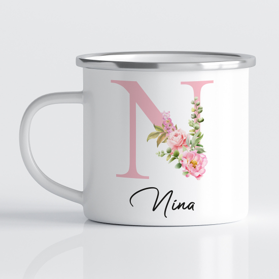 Taza esmaltada personalizada - Letra N
