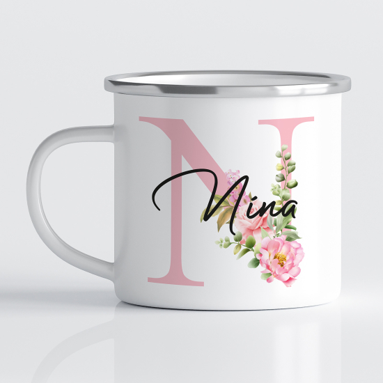 Taza esmaltada personalizada - Letra N